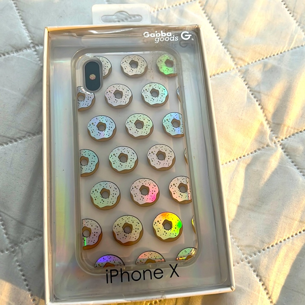 Gabba Goods IPhone X iridescent Donut Protective Soft phone case